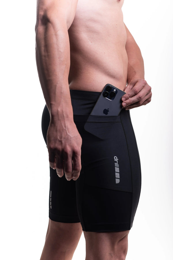 short running compression faded black