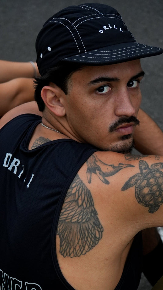 boné five panel black Drill