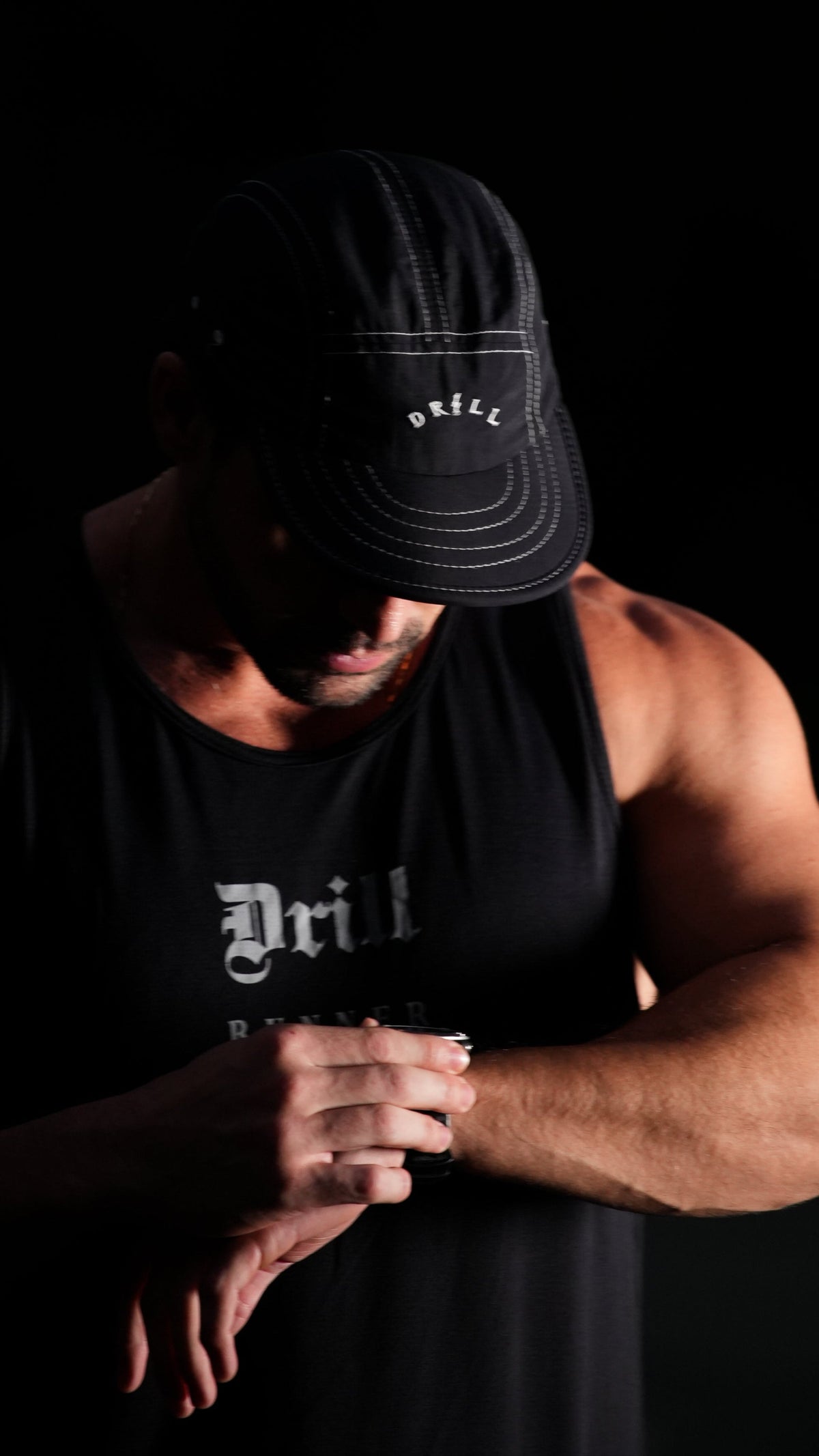 boné five panel black Drill