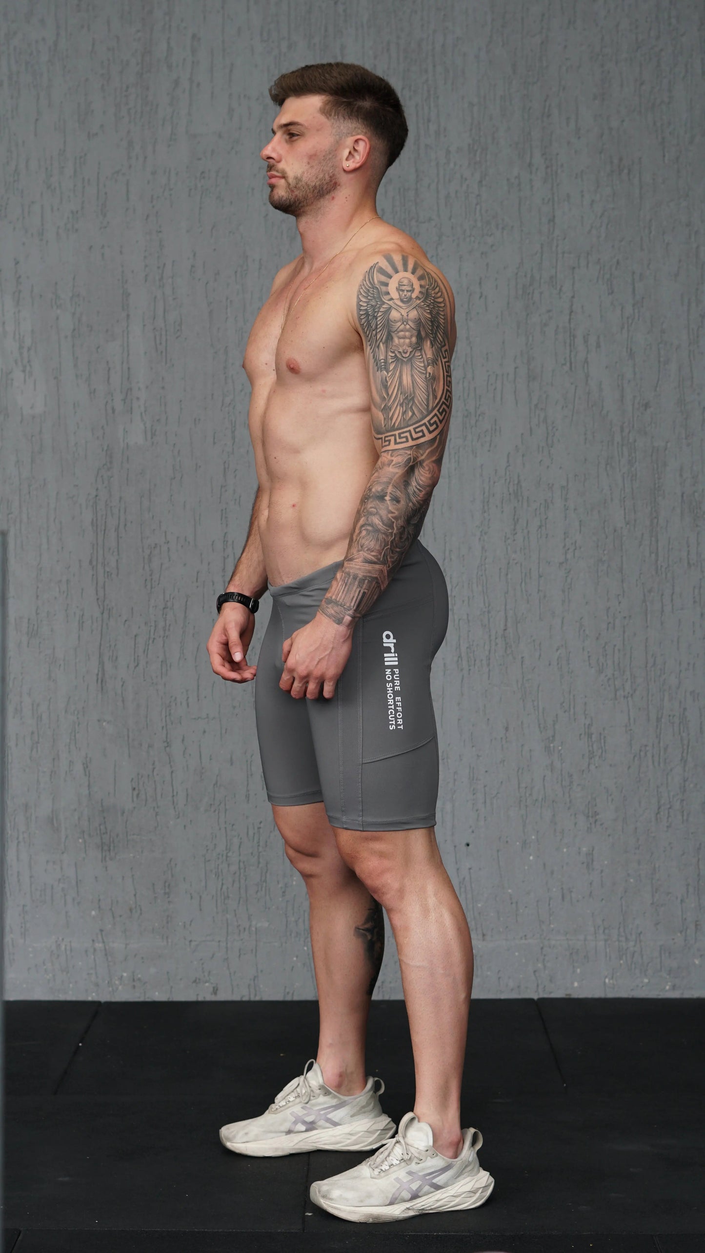 bermuda compressão faded cinza Drill