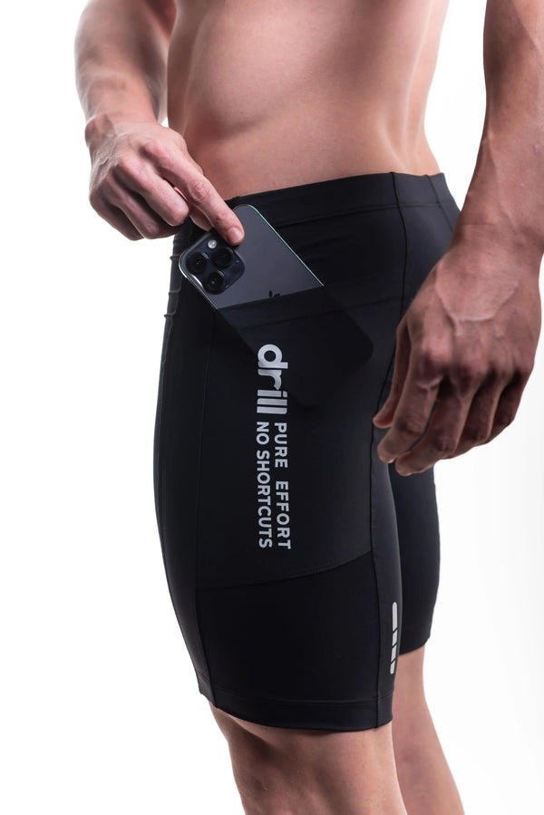 short running compression faded black