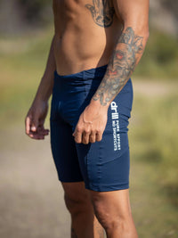 navy blue faded compression shorts Drill